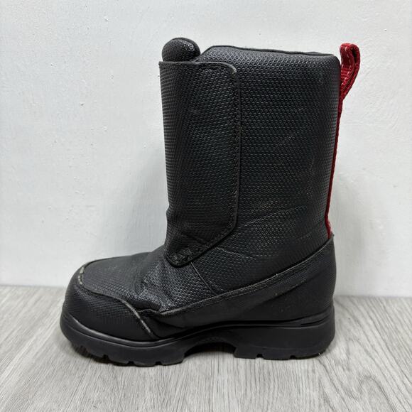 L.L.Bean Big Kids' Northwoods Snow Winter Boots Black Red Size 10 - Picture 7 of 9